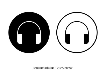 Headphone icon set. Headvector icon symbols