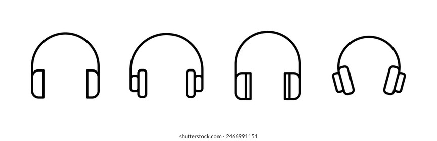 Conjunto de iconos de auriculares. Símbolos de icono de encabezado