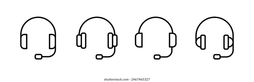 Headphone icon set. Headvector icon symbols