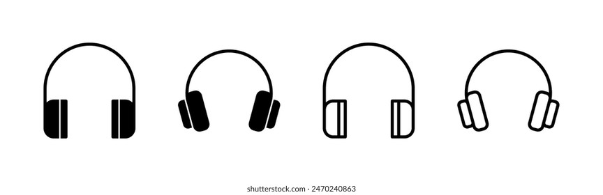 Headphone icon set. Headvector icon symbols