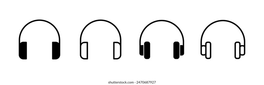 Conjunto de iconos de auriculares. Símbolos de icono de encabezado