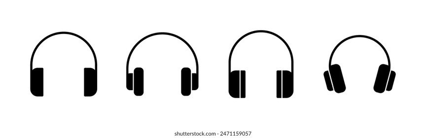 Headphone icon set. Headvector icon symbols