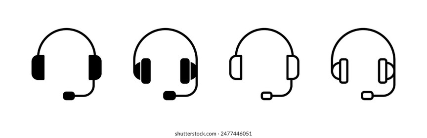 Headphone icon set. Headvector icon symbols