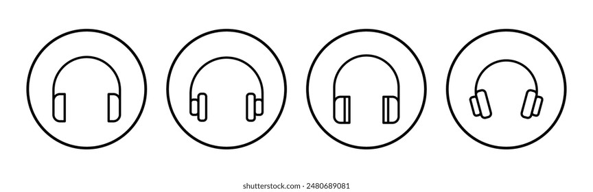 Conjunto de iconos de auriculares. Símbolos de icono de encabezado