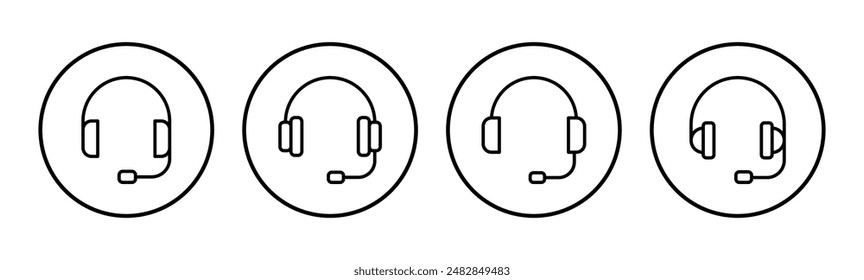 Conjunto de iconos de auriculares. Símbolos de icono de encabezado