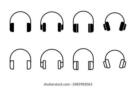 Headphone icon set. Headvector icon symbols