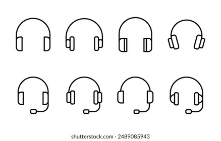 Headphone icon set. Headvector icon symbols