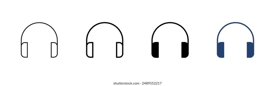 Kopfhörer-Symbolsatz. Heavector-Symbole