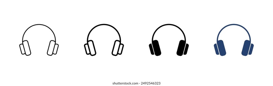 Conjunto de iconos de auriculares. Símbolos de icono de encabezado