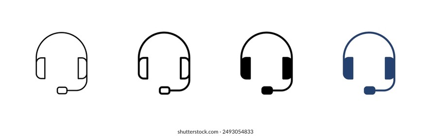 Headphone icon set. Headvector icon symbols