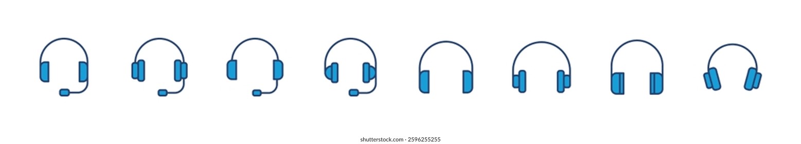 Headphone icon set. Headvector icon symbols