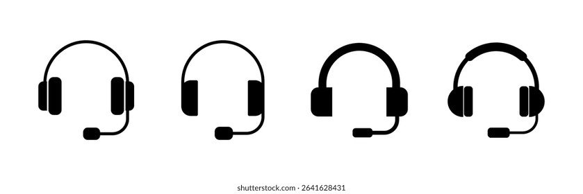 Headphone icon set. Headvector icon symbols