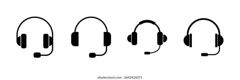 Headphone icon set. Headvector icon symbols
