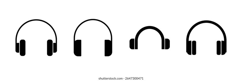 Headphone icon set. Headvector icon symbols