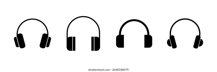 Headphone icon set. Headvector icon symbols