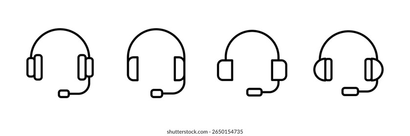 Headphone icon set. Headvector icon symbols