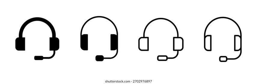 Headphone icon set. Headvector icon symbols