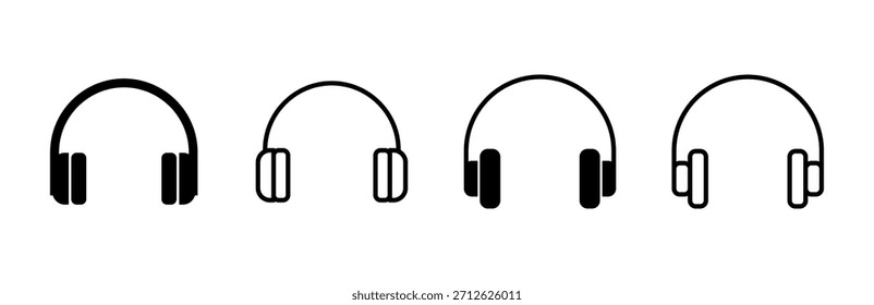 Headphone icon set. Headvector icon symbols