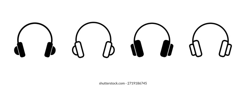 Headphone icon set. Headvector icon symbols