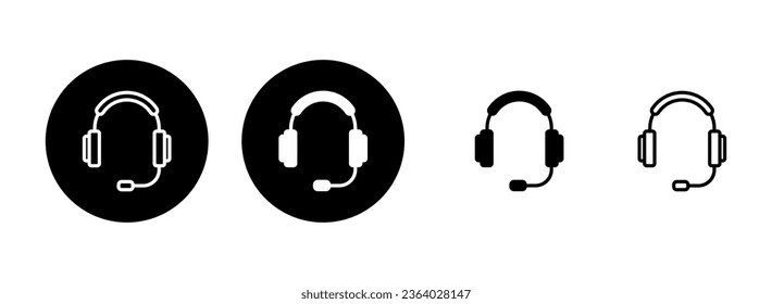 Headphone icon set illustration. Headphone sign and symbol