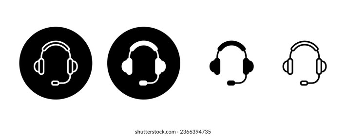 Headphone icon set illustration. Headphone sign and symbol