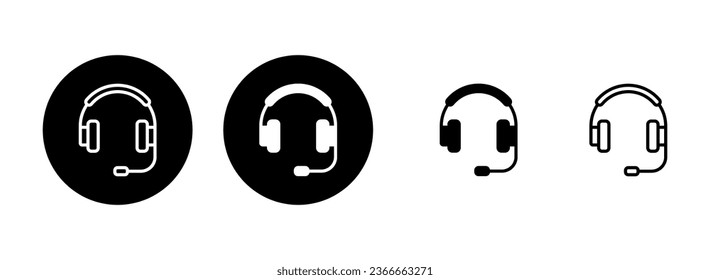 Headphone icon set illustration. Headphone sign and symbol