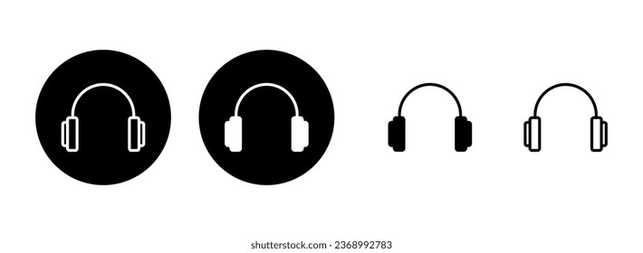 Headphone icon set illustration. Headphone sign and symbol