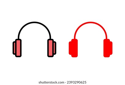 Headphone icon set illustration. Headphone sign and symbol