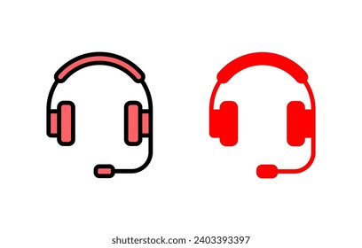 Headphone icon set illustration. Headphone sign and symbol