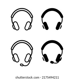 Icono de auriculares aislado en fondo blanco