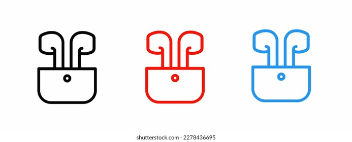 Headphone icon set. Stock vector illustration.