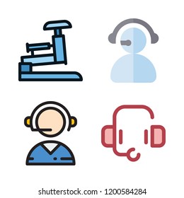 headphone icon set. vector set about headset, stapple and telemarketer icons set.