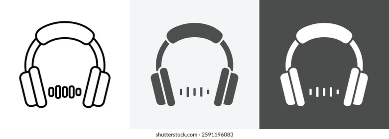 Headphone icon set vector art