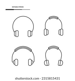 Headphone Icon Set Vector Design.