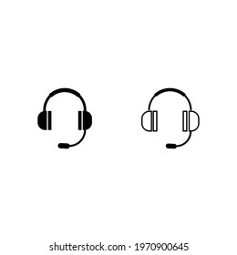headphone icon set vector sign symbol