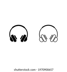 headphone icon set vector sign symbol
