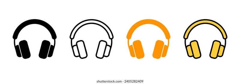 Vector de conjunto de iconos de auriculares. símbolo y señal de auriculares