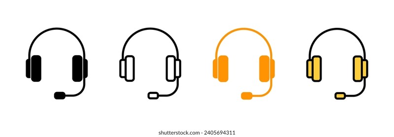 Headphone icon set vector. headphone sign and symbol