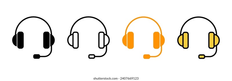 Vector de conjunto de iconos de auriculares. símbolo y señal de auriculares