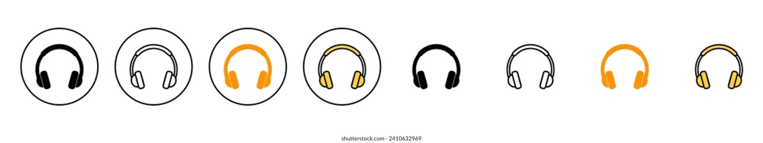 Vector de conjunto de iconos de auriculares. símbolo y señal de auriculares