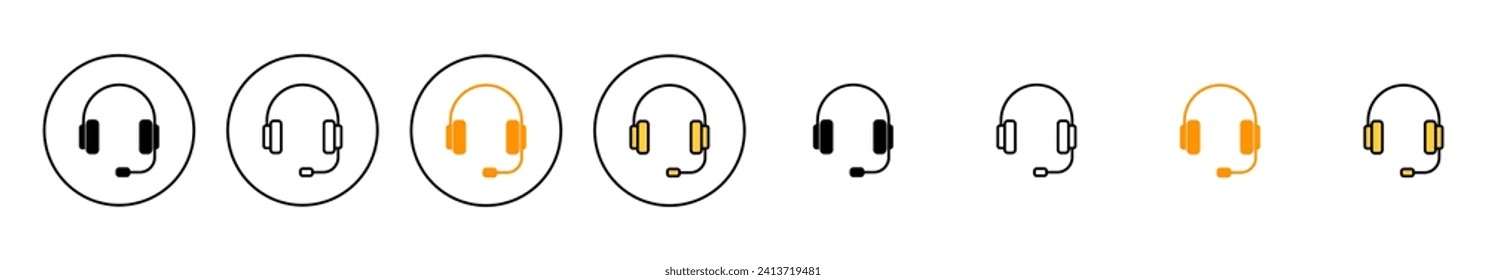 Headphone icon set vector. headphone sign and symbol