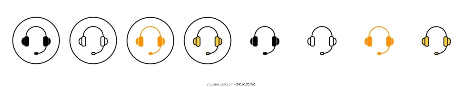 Headphone icon set vector. headphone sign and symbol