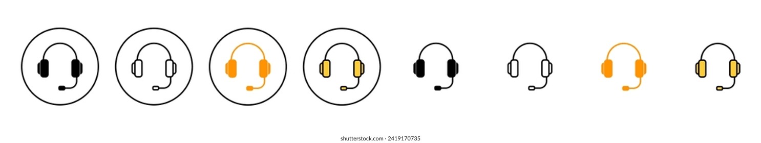 Headphone icon set vector. headphone sign and symbol