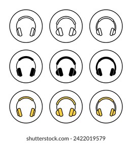 Vector de conjunto de iconos de auriculares. símbolo y señal de auriculares