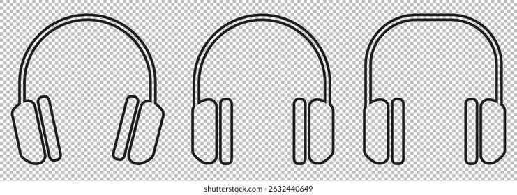 Headphone icon set. Headphone vector icon symbols EPS 10