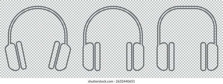 Headphone icon set. Headphone vector icon symbols EPS 10