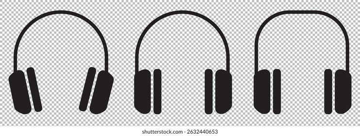 Headphone icon set. Headphone vector icon symbols EPS 10