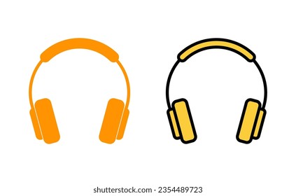 Juego de iconos de auriculares para la aplicación web y móvil. símbolo y señal de auriculares