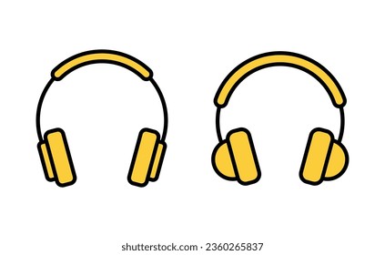 Headphone-Icon-Set für Web- und Mobile-App. Kopfhörerzeichen und Symbol