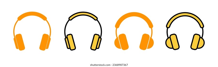 Headphone icon set  for web and mobile app. headphone sign and symbol
